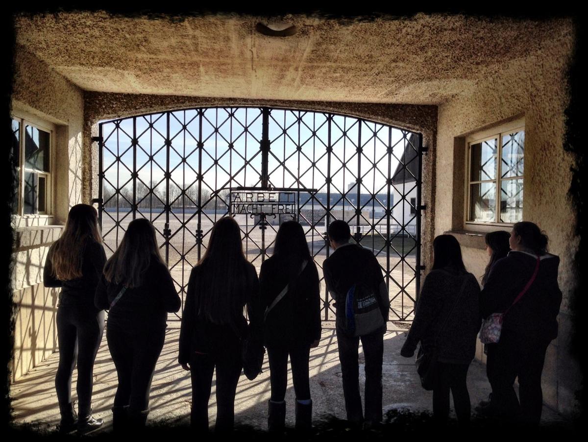 The gate at the Dachau Concentration Camp Memorial.