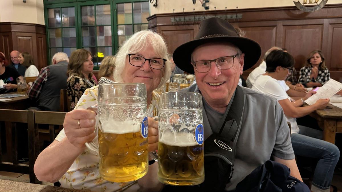 Prost! A liter of Hofbräu at the Hofbräuhaus.
